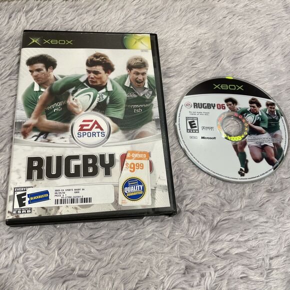 Rugby 06 (Microsoft Xbox, 2006) Disc and Blockbuster Case Stickers EA Sports - Picture 1 of 16